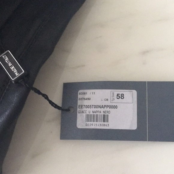 BALDININI Black Leather Jacket Made in Italy NWT - Picture 7 of 7